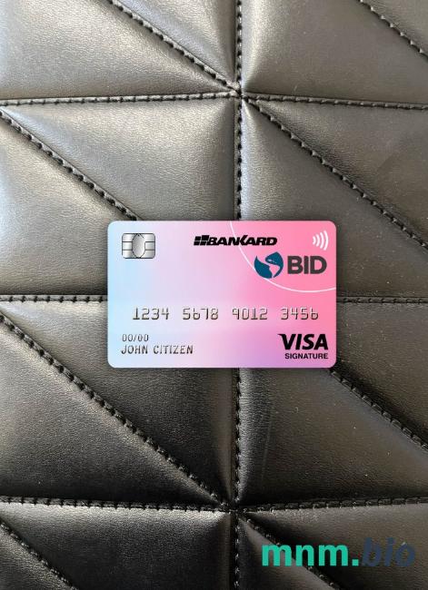 Ecuador Banco Interamericano de desarrollo (BID) bank visa signature card wygląd fotograficzny skan PSD + zdjęcie